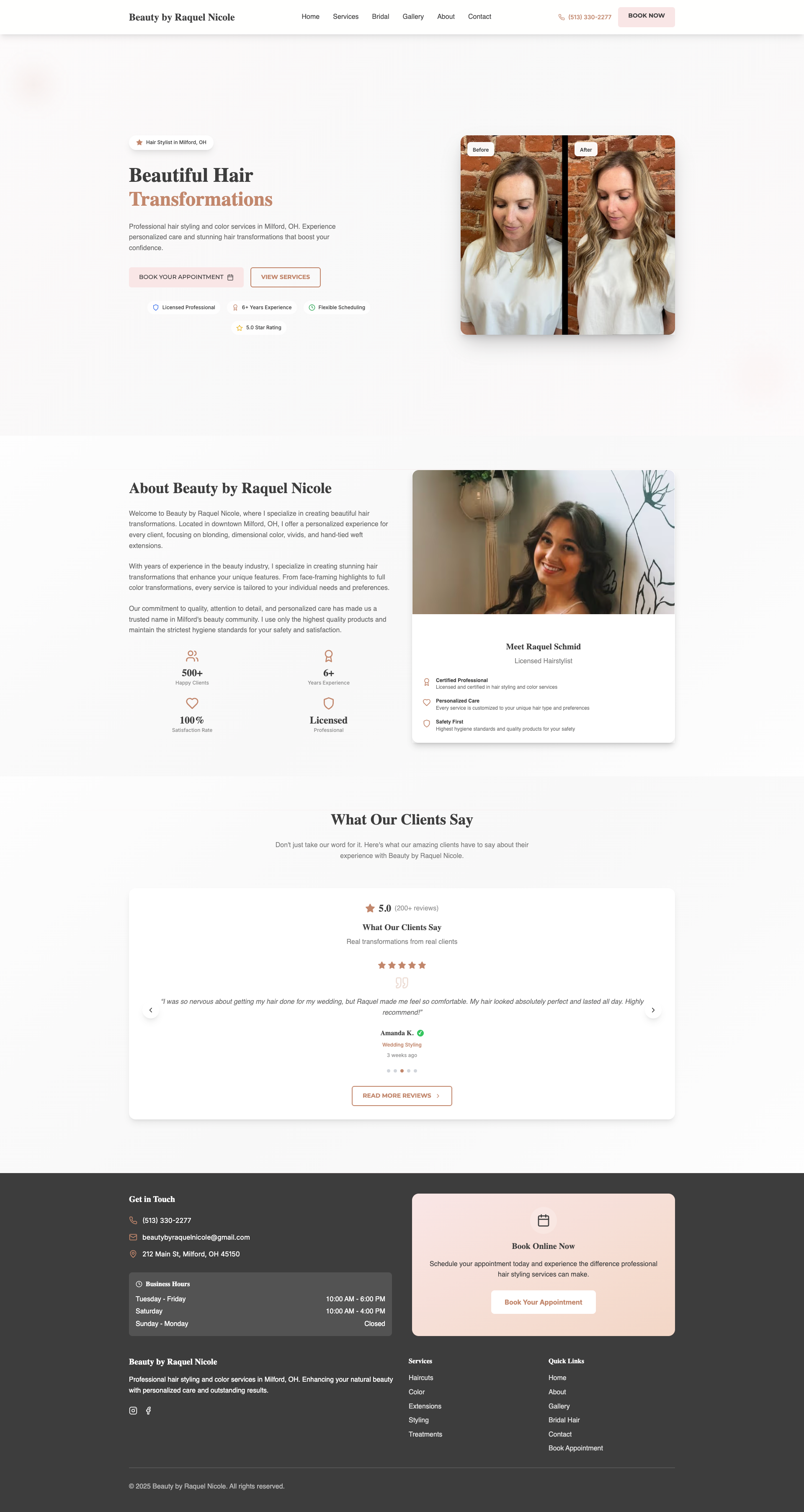 Custom beauty website