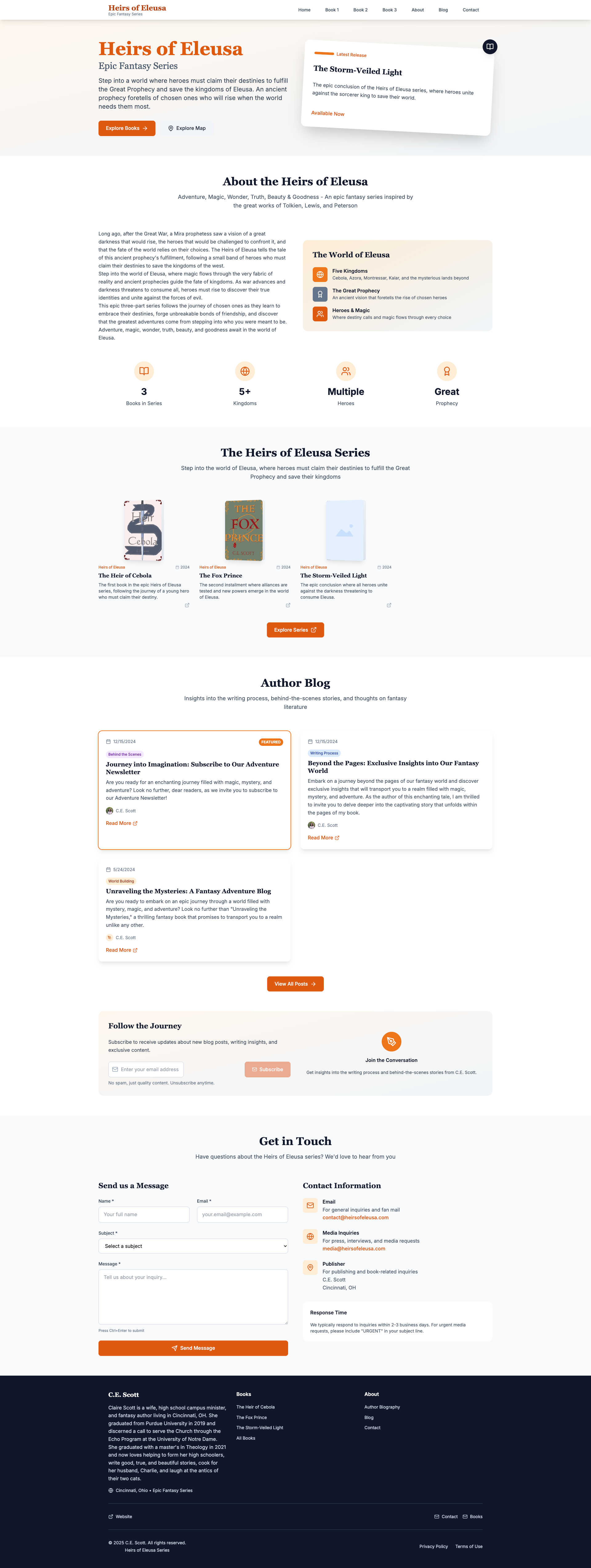 Custom fantasy book website